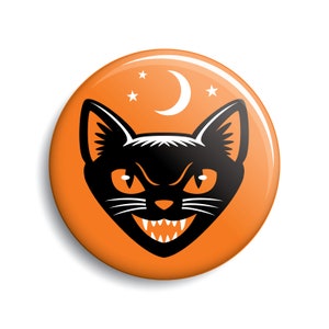 Black Cat vintage Halloween button