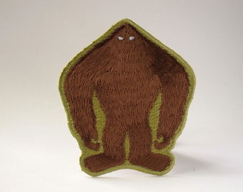 Parche bordado con silueta de Sasquatch / Pie Grande / Criptozoología / Críptido Sasquatch de Pie Grande
