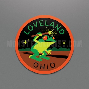 Loveland, Ohio Travel Sticker | Loveland Frogman | cryptozoology |