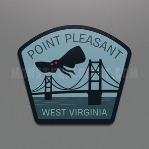 Point Pleasant, West Virginia Travel Sticker | Mothman | cryptozoology | cryptid Point Pleasant West Virginia