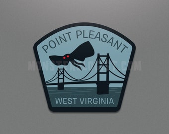 Point Pleasant, West Virginia Travel Sticker (Mothman)