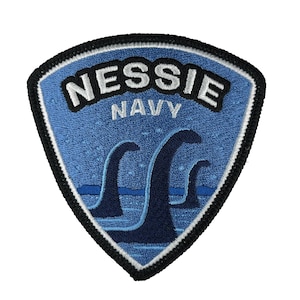 Nessie Navy Embroidered Patch | Loch Ness Monster | cryptozoology | Nessie Loch Ness cryptid sea creature