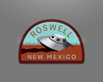 Adesivo da viaggio Roswell, New Mexico / Alieni e UFO / Criptozoologia / UFO alieno UAP disco volante