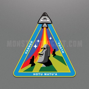 Easter Island Outpost ancient astronaut sticker | Moai | ancient astronauts |