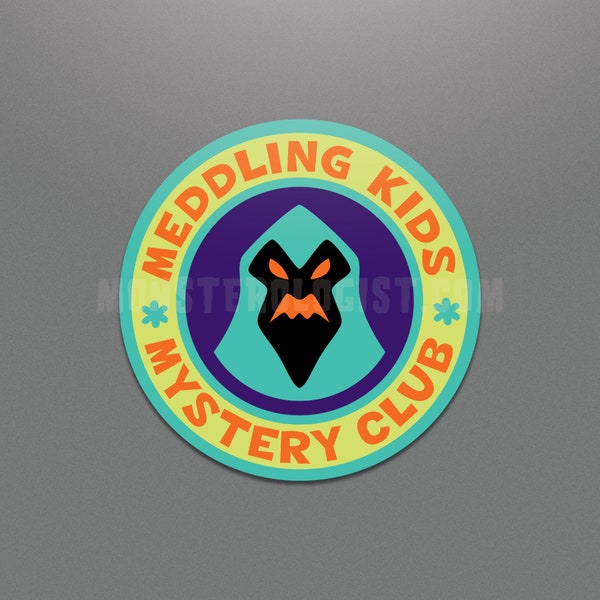 Pegatina Meddling Kids Mystery Club / divertida calcomanía fantasma de dibujos animados de Scooby Doo