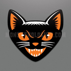 Black Cat head Halloween sticker | Black Cat | Halloween |