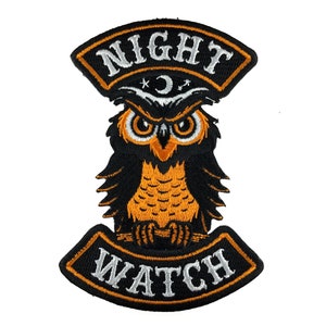 Night Watch owl Halloween motorcycle club biker patch image 2
