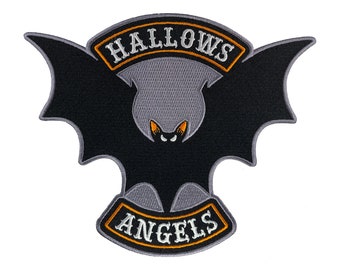 Hallows Angels | vampire bat embroidered biker patch Halloween motorcycle club