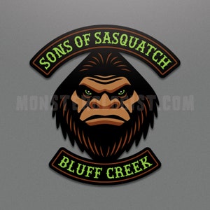 Sons Of Sasquatch sticker | cryptozoology monster motorcycle club | paranormal biker Bigfoot