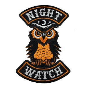 Night Watch owl Halloween motorcycle club biker patch image 1