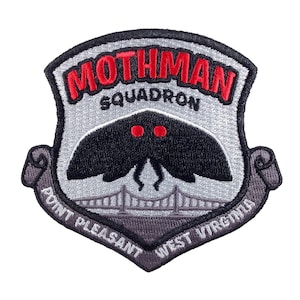 Mothman Squadron embroidered patch | cryptozoology paranormal monster military badge Point Pleasant West Virginia