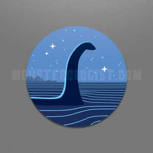Nessie minimalist circle sticker | Loch Ness Monster | cryptozoology | Nessie Loch Ness cryptid sea creature