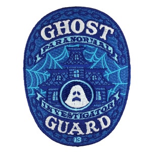 Ghost Guard: Paranormal Investigator embroidered patch police badge haunted house - glow-in-the-dark