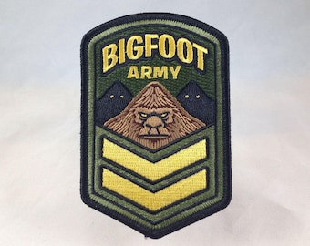 Parche bordado del Ejército de Bigfoot / Bigfoot / criptozoología / Críptido Sasquatch de Bigfoot