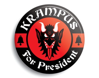 Krampus For President campaign button | Krampus | Krampus | Christmas Yule demon