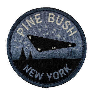 Pine Bush, New York Travel Patch | Alien & UFO | cryptozoology | UFO alien UAP flying saucer