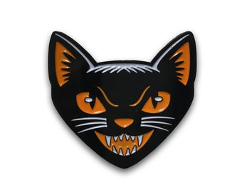Black Cat enamel pin | vintage Halloween