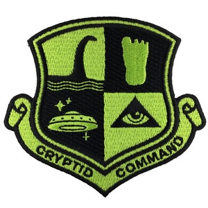 Cryptid Command embroidered patch | Bigfoot • Loch Ness Monster • UFO/Alien | cryptozoology paranormal military badge