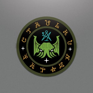 Cthulhu Fhtagn-cirkelsticker | Cthulhu | Lovecraft |
