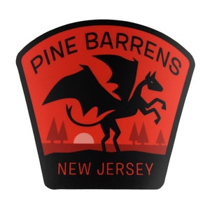 Pine Barrens, New Jersey Travel Sticker | Jersey Devil | cryptozoology | Jersey Devil Pine Barrens cryptid