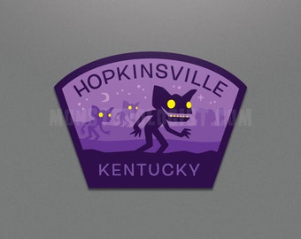 Hopkinsville, Kentucky Travel Sticker (Hopkinsville Goblins UFO aliens)