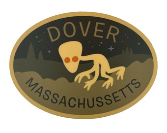Dover, Massachusetts Travel Sticker | Dover Demon | cryptozoology | cryptid cryptozoology monster