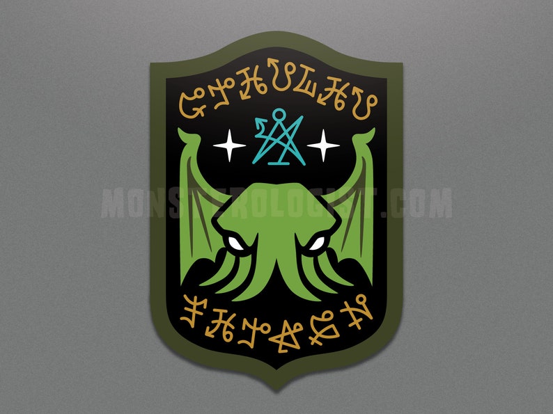 CTHULHU FISH SYMBOL VINYL DIE CUT STICKER