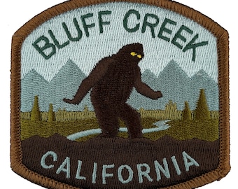 Bluff Creek, California Travel Patch / Bigfoot / criptozoología / Críptido Sasquatch de Bigfoot