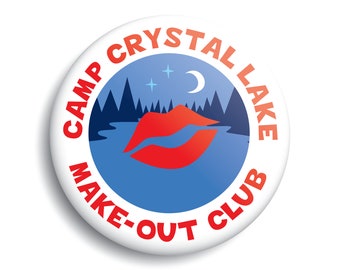 Botón Camp Crystal Lake Make-Out Club / Viernes La 13ª película de terror divertido Jason Voorhees pinback