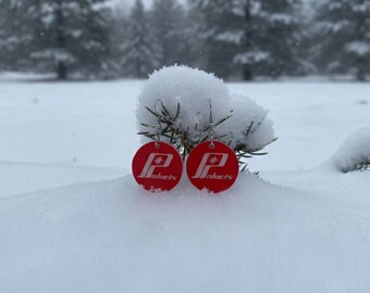 Pendientes de moto de nieve con estrella Polaris roja / Estilo vintage / Regalo para mujer