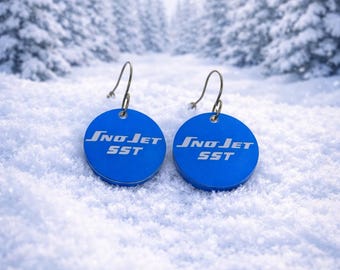 Pendientes de moto de nieve Sno Jet / Joyas de trineo retro / Regalo económico