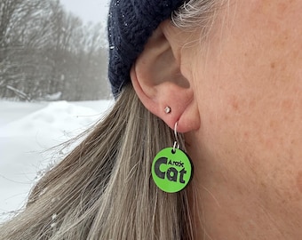 Pendientes de moto de nieve Arctic Cat verde lima / Estilo vintage / Regalo para mujer