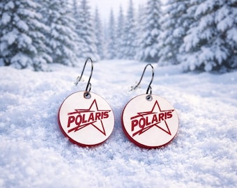 Pendientes de moto de nieve Polaris Star / Estilo vintage / Regalo para mujer
