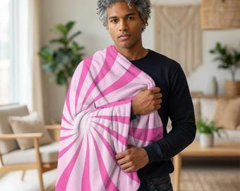 Coperta a spirale rosa / Plaid a righe psichedeliche