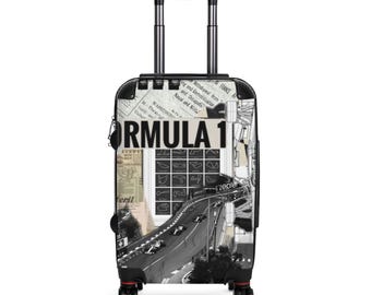 Formula 1 Racing Suitcase | Motorsport Track Collage Luggage