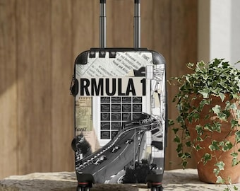 Formula 1 Racing Suitcase | Motorsport Track Collage Luggage