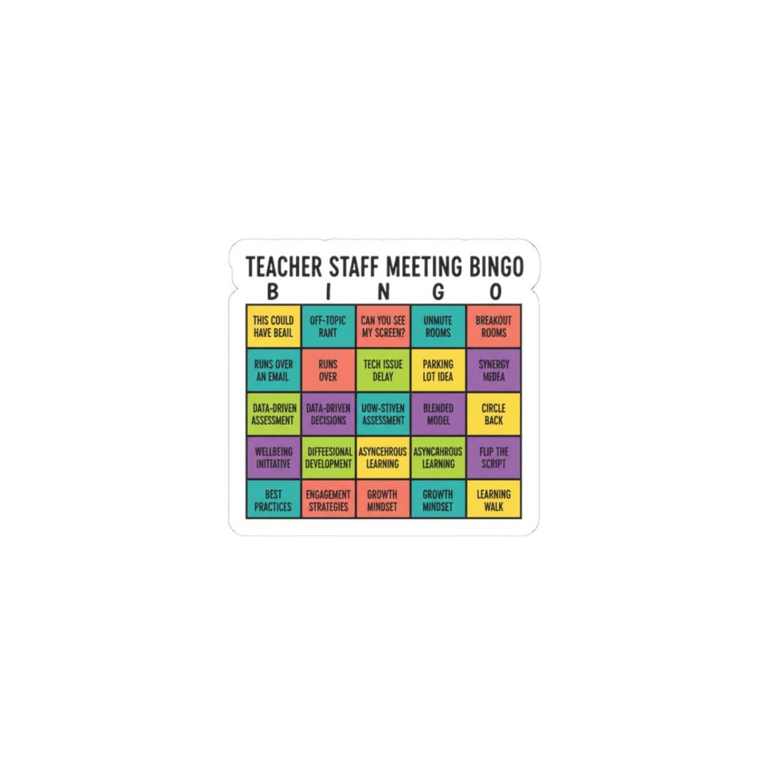 Teacher Staff Meeting Bingo Sticker | Relatable Humor - Etsy Canada