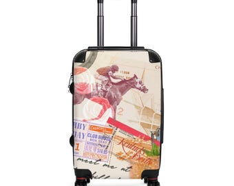 Vintage Pferderenn-Collage-Koffer TheEquersrain Travel Collection