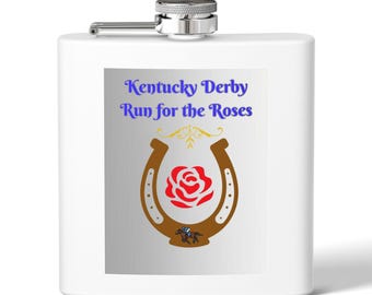Kentucky Derby Run for the Roses Flask | 6oz Stainless Steel