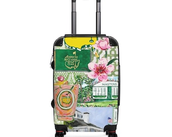 Augusta Masters Cherry Blossom Collage Suitcase | Golf Course Travel Luggage