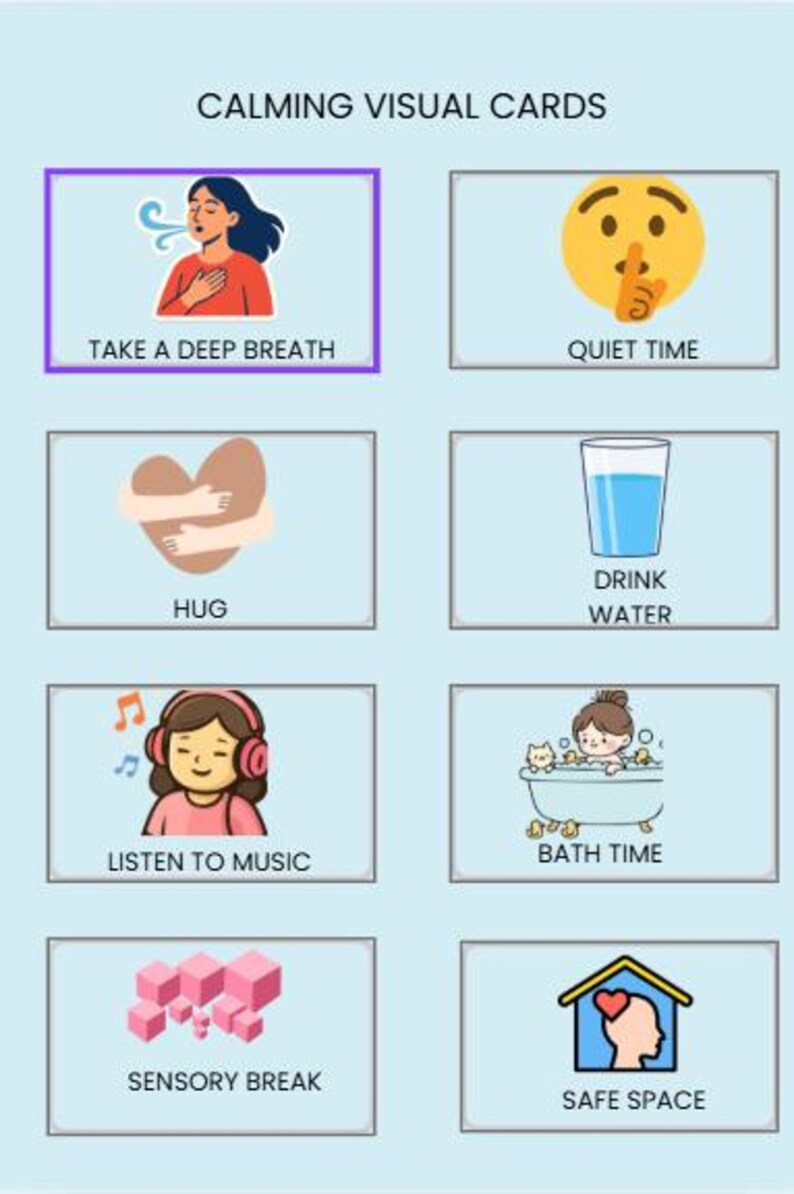 Calming Visual Cards – Autism & Sensory Regulation (printable PDF) - Etsy