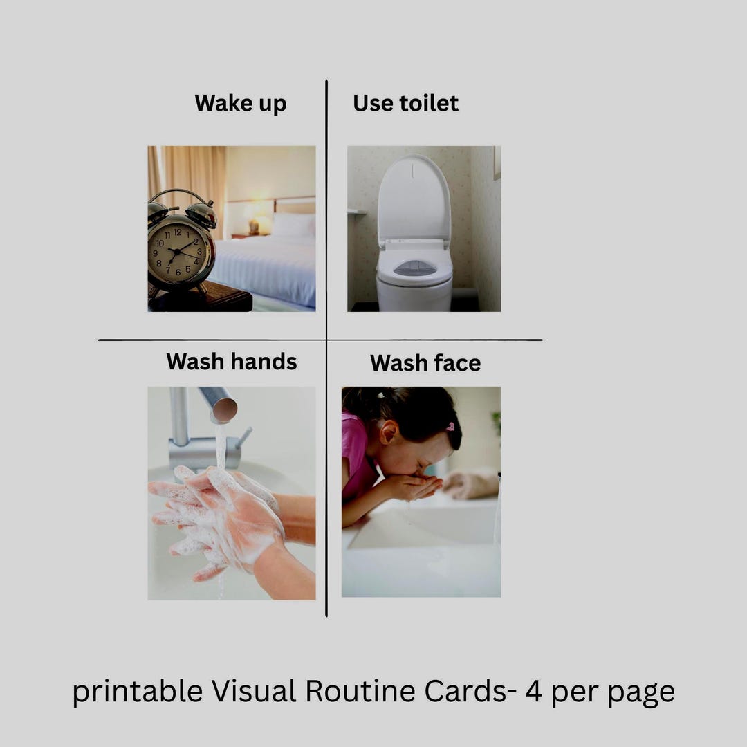 Autism- Friendly Morning Routine Visual Cards- Printable PDF - Etsy UK