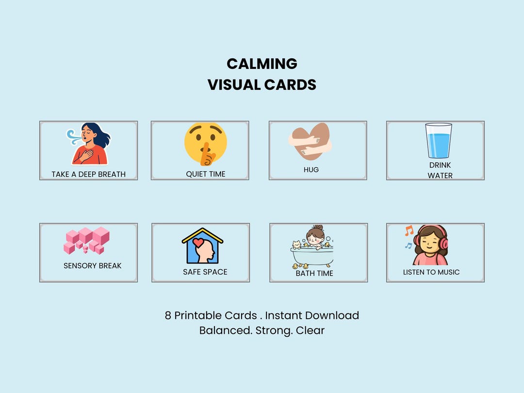 Calming Visual Cards – Autism & Sensory Regulation (printable PDF) - Etsy