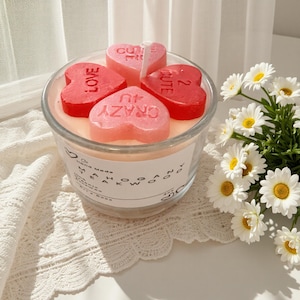 Vela de cera de abeja orgánica: Corazón de conversación de 4 oz