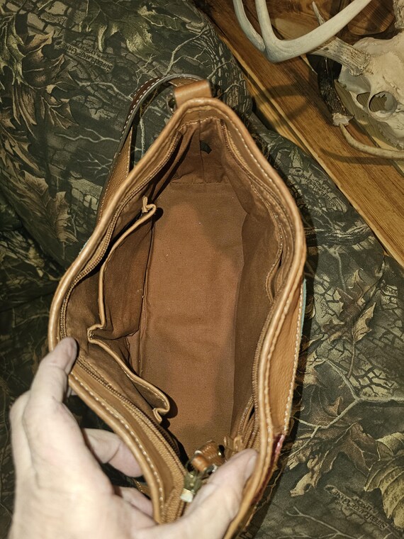 Fossil Patchwork Leather Shoulder Bag with Key Ch… - image 4