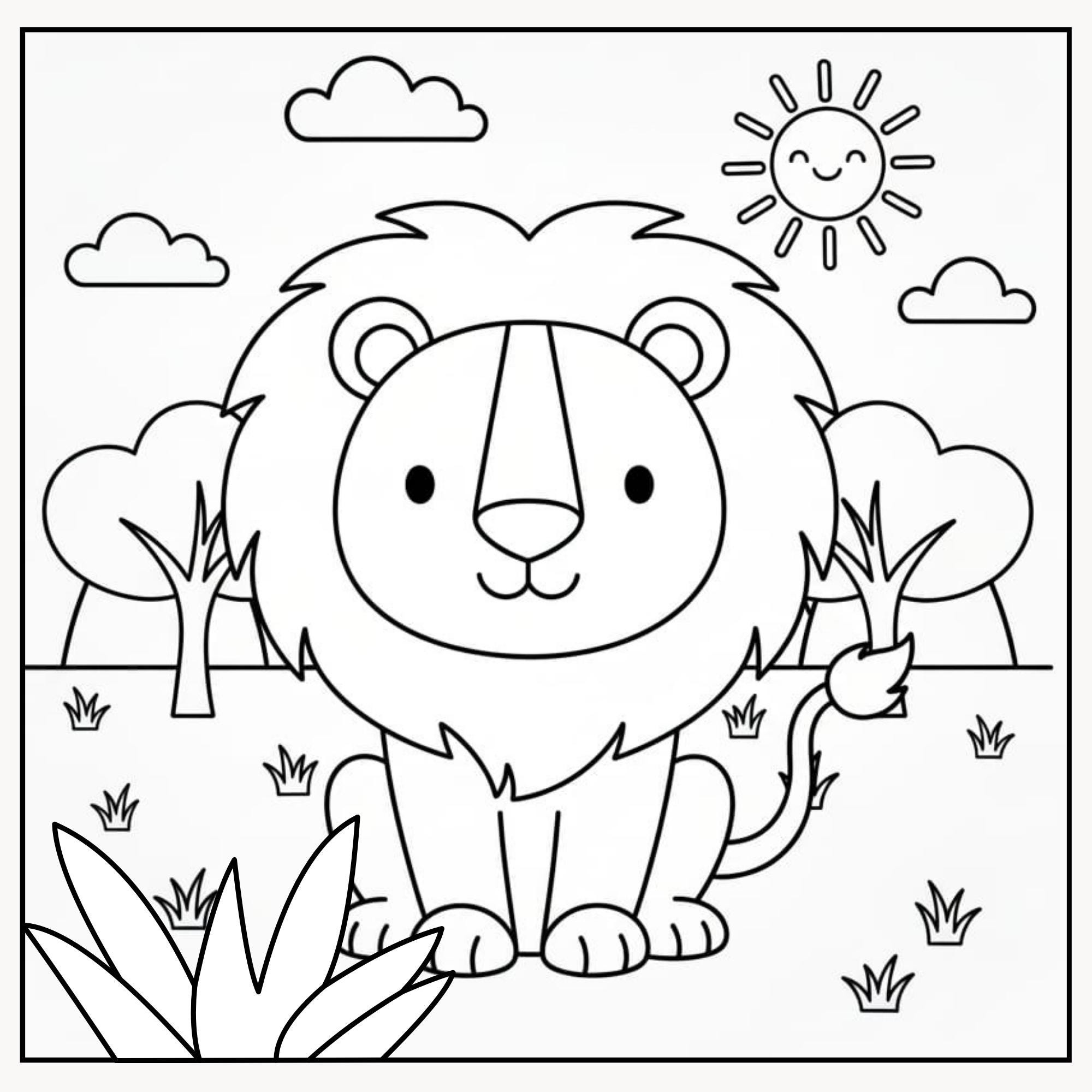 Libro Para Colorear Niños De 3 a 5 Años | Animales De La Selva ...