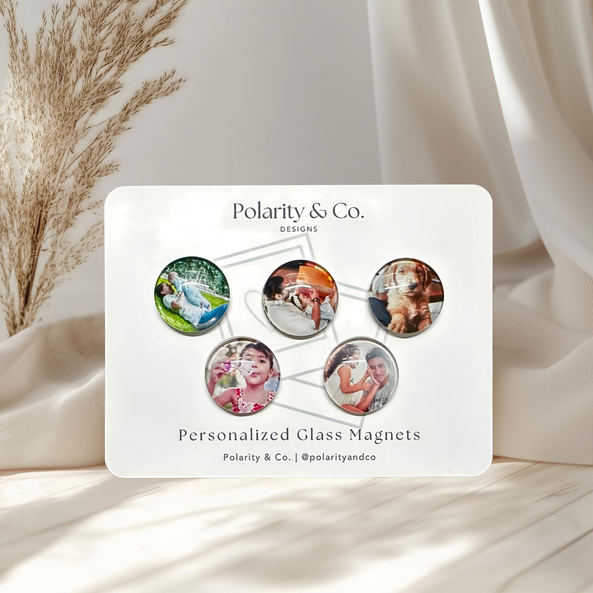 Custom Glass Photo Magnets, Personalized Glass Cabochon Magnet Set ...