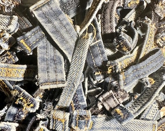 50 Denim Blue Jeans Gürtelschlaufen - Perfekt zum Basteln, Reparieren, Upcycling & für nachhaltige Projekte