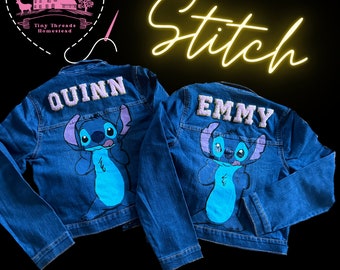 Unique Handpainted Kids Jean Jacket, Custom Patch Jacket for Girls, Personalized Birthday Gift, Denim Jackets for Kids, Made to Order