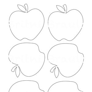 Apfel mit Stiel und Blatt .SVG und PDF Datei Digital Download